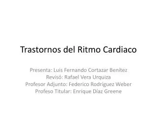 trastornos del ritmo cardiaco