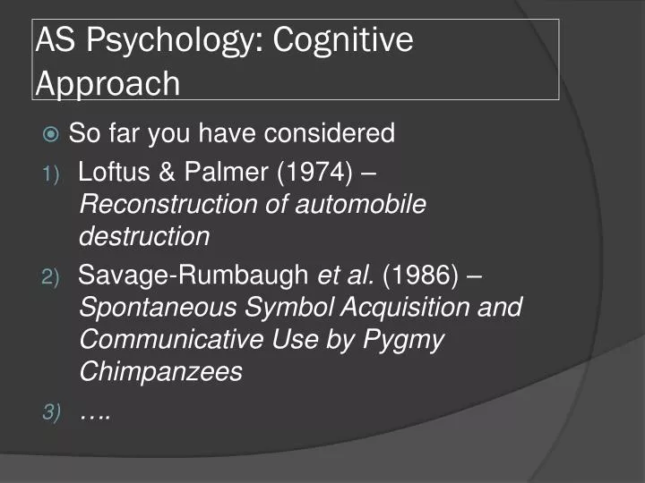 as psychology cognitive approach