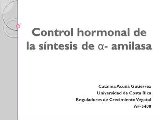 control hormonal de la s ntesis de amilasa