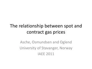 The relationship between spot and contract gas prices