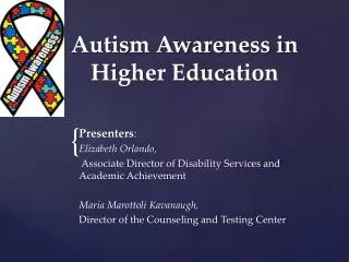 Autism Awareness in Higher Education