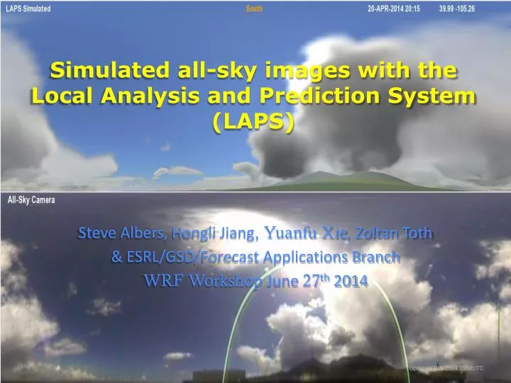 simulated all sky images with the local analysis and prediction system laps