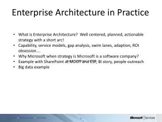 Enterprise Architecture in Practice