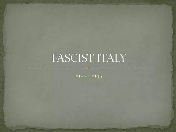 fascist italy