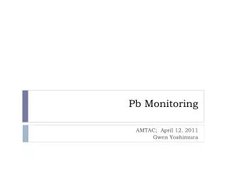 Pb Monitoring