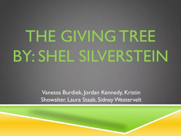 the giving tree by shel silverstein