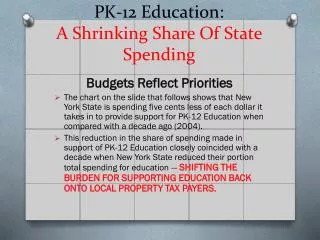 PK-12 Education: A Shrinking Share Of State Spending