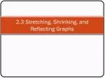 2.3 Stretching, Shrinking, and Reflecting Graphs - slide 1
