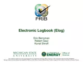 Electronic Logbook (Elog)