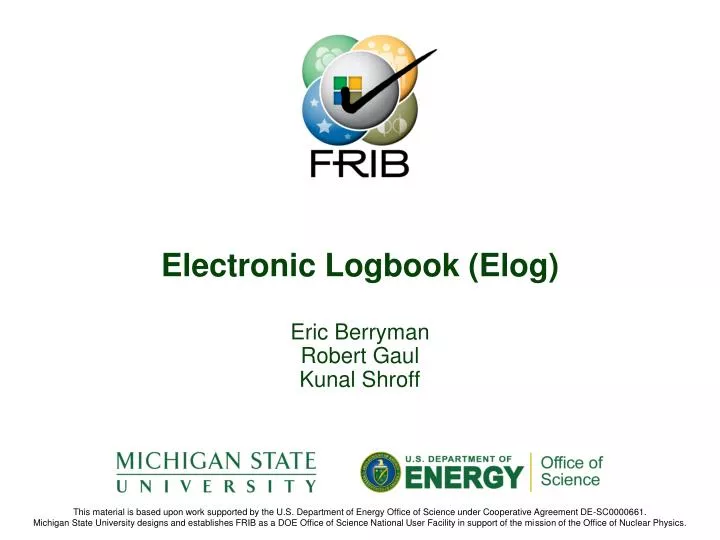 electronic logbook elog