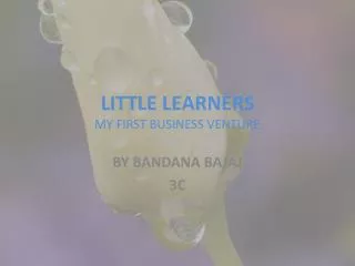 LITTLE LEARNERS MY FIRST BUSINESS VENTURE