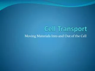 Cell Transport