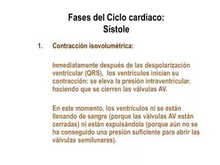 fases del ciclo cardiaco s stole