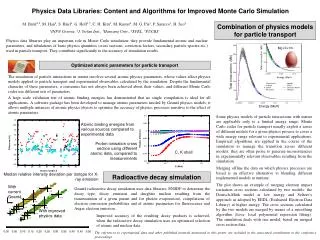 Physics Data Libraries: Content and Algorithms for Improved Monte Carlo Simulation