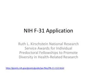 NIH F-31 Application