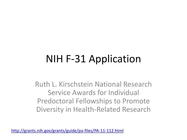 nih f 31 application