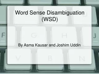 Word Sense Disambiguation (WSD)
