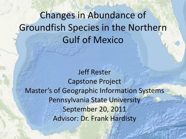 changes in abundance of groundfish species in the northern gulf of mexico