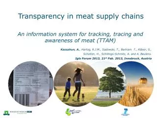 Transparency in meat supply chains