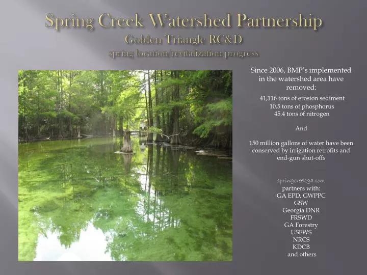 spring creek watershed partnership golden triangle rc d spring location revitalization progress