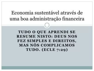 economia sustent vel atrav s de uma boa administra o financeira