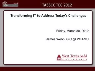 TASSCC TEC 2012