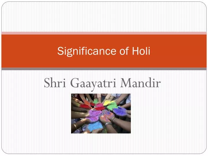 significance of holi