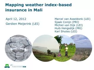 Mapping weather index-based insurance in Mali