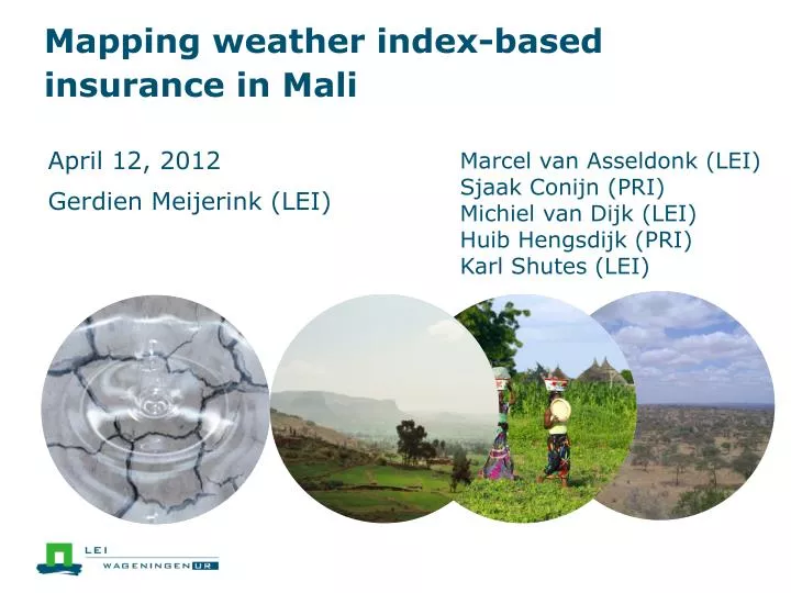 mapping weather index based insurance in mali