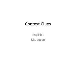 Context Clues