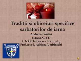 traditii si obiceiuri specifice sarbatorilor de iarna