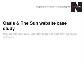 Oasis &amp; The Sun website case study
