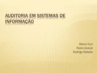 AUDITORIA EM SISTEMAS DE INFORMAÇÃO