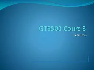 gts501 cours 3
