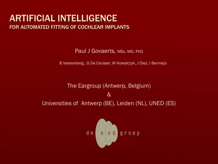 artificial intelligence for automated fitting of cochlear implants