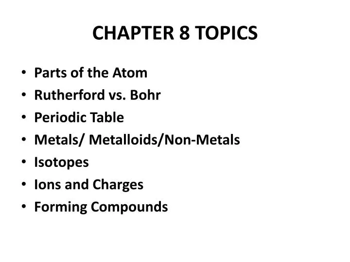chapter 8 topics