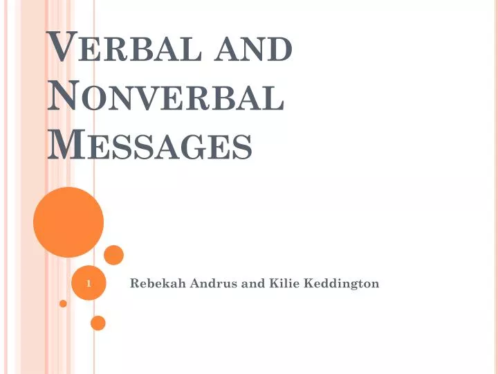 verbal and n onverbal messages