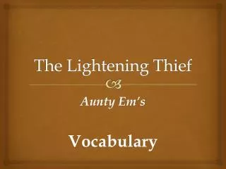The Lightening Thief