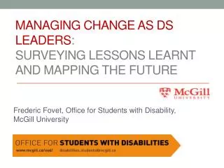 Managing change as DS Leaders : Surveying Lessons learnt and mapping the future