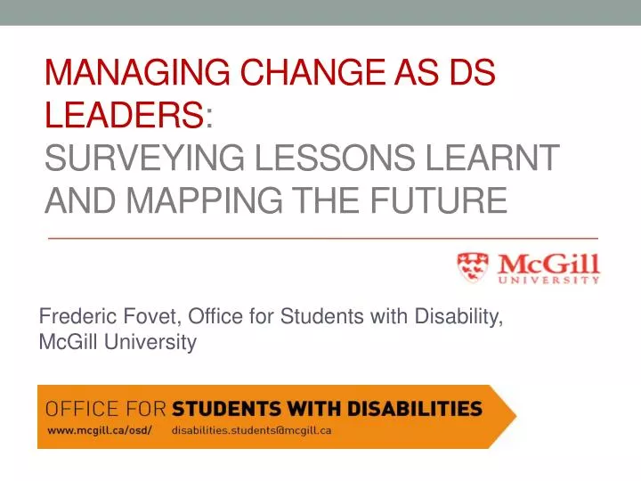 managing change as ds leaders surveying lessons learnt and mapping the future