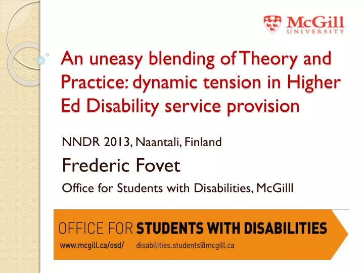 an uneasy blending of theory and practice dynamic tension in higher ed disability service provision