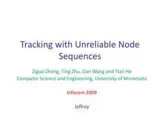 Tracking with Unreliable Node Sequences