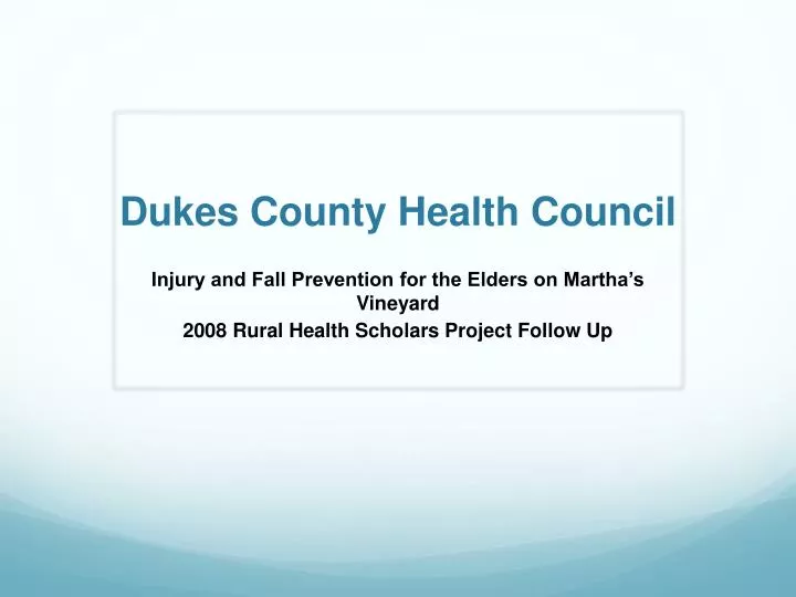 dukes county health council