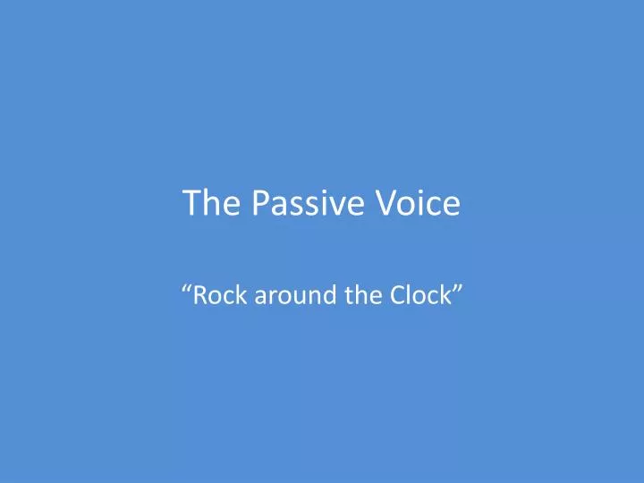 the passive voice