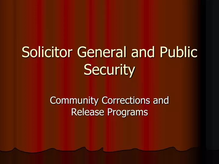 solicitor general and public security