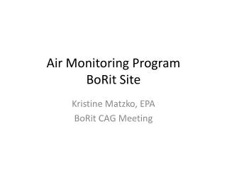 Air Monitoring Program BoRit Site