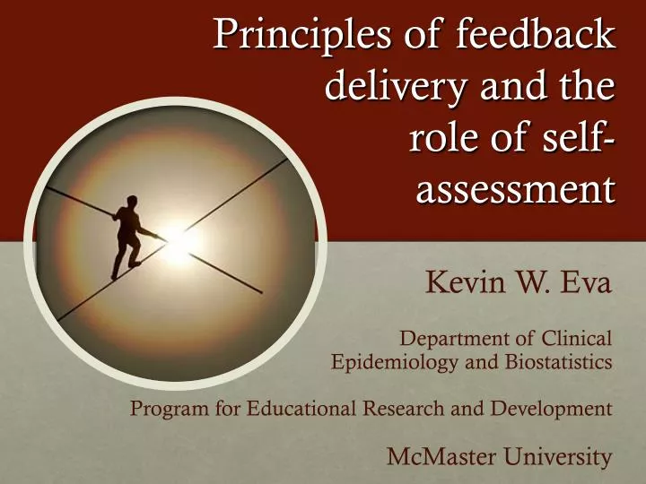 principles of feedback delivery and the role of self assessment