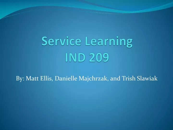 service learning ind 209