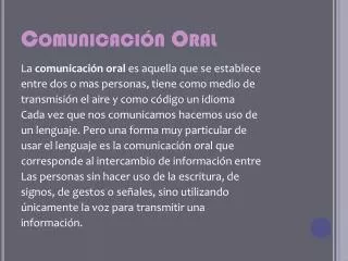 comunicaci n oral