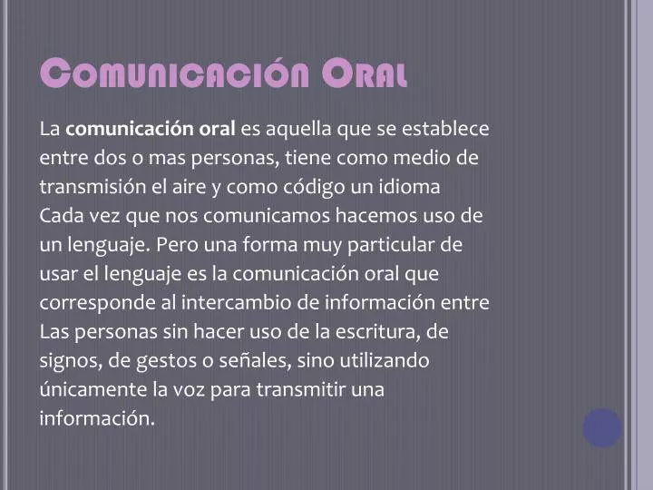 comunicaci n oral